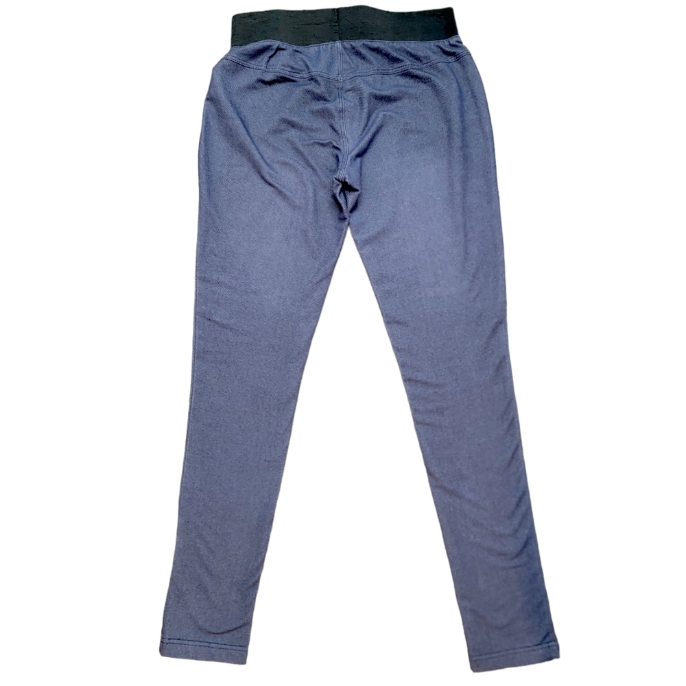 Badgley Mischka American Glamour Faux Denim Blue Leggings Size Medium - Picture 3 of 7